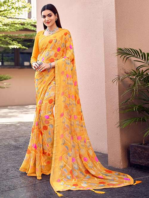 women printed casual wear saree with blouse - 21723763 - Very Small Image - 1
