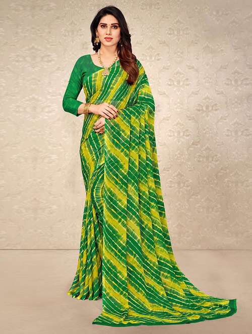 women leheriya printed bordered saree with blouse - 21723792 - Very Small Image - 1