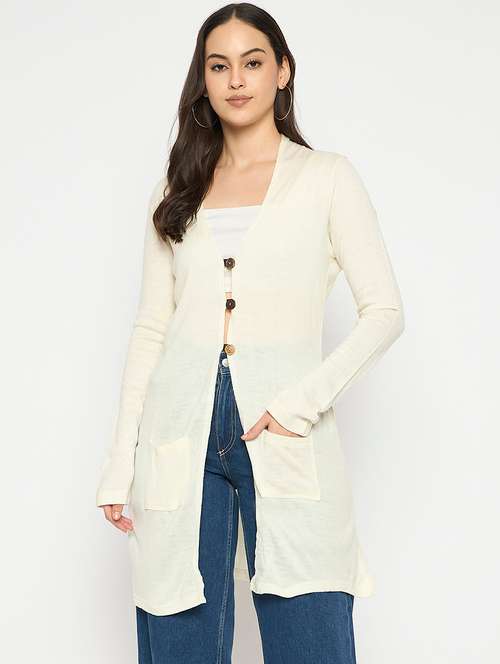 women acrylic long sleeve cardigan - 21724354 - Very Small Image - 1