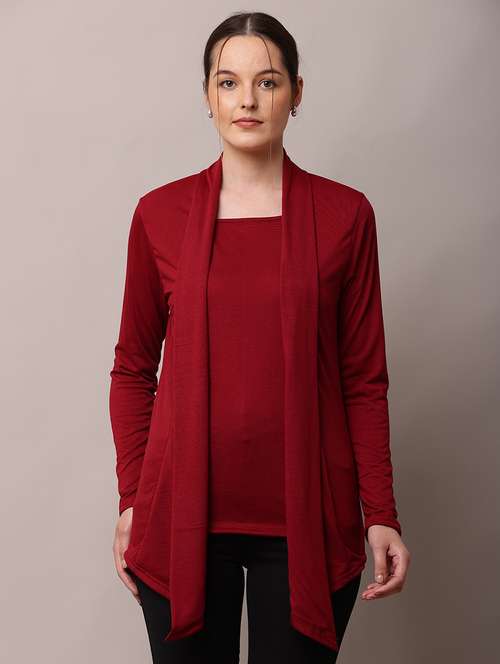 women solid asymmetric shrug - 21726448 - Very Small Image - 1