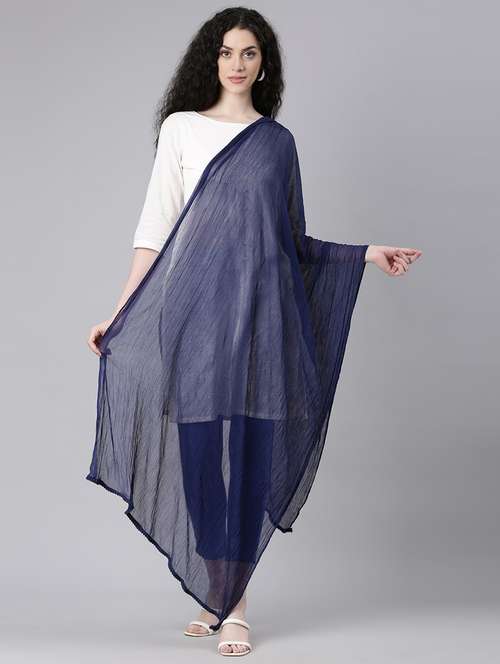 women blue solid dupatta - 21727998 - Very Small Image - 1