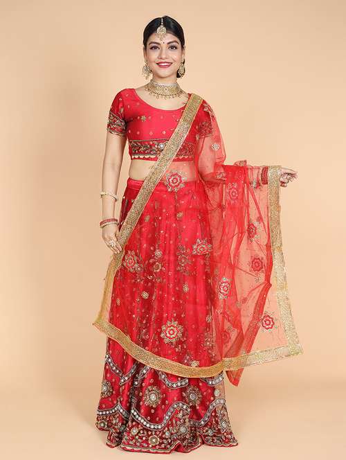 women embroidered lace work dupatta - 21728419 - Very Small Image - 1