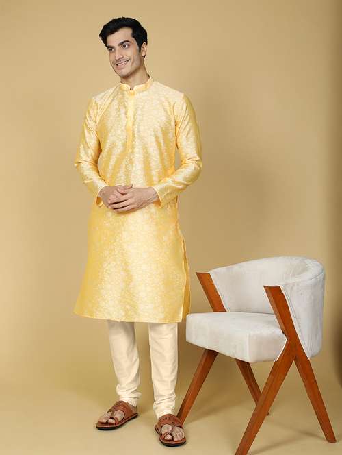 men self design kurta churidar ethnic wear set - 21728525 - Very Small Image - 1