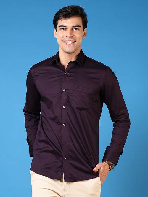 men long sleeves plain casual shirt - 21731389 - Very Small Image - 1