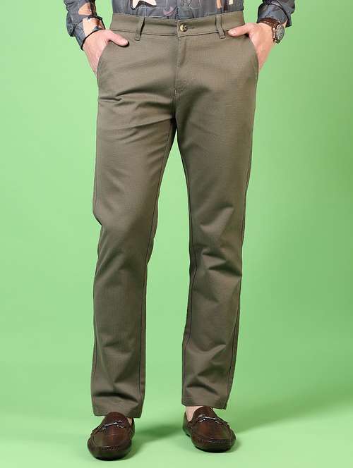 men solid flat front casual trouser - 21731613 - Very Small Image - 1