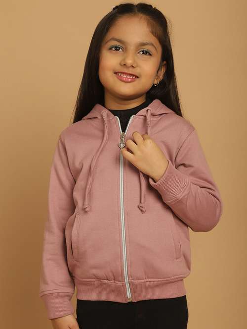 girls solid long sleeve hooded sweatshirt - 21731952 - Very Small Image - 1