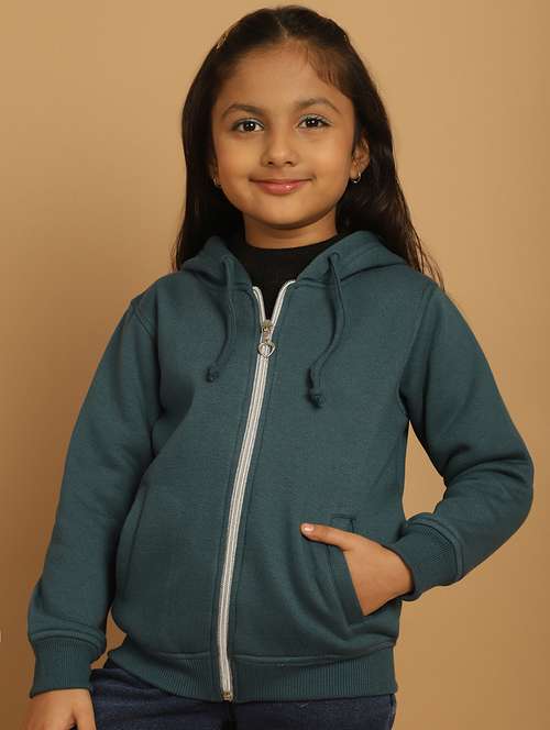 girls solid long sleeve hooded sweatshirt - 21731955 - Very Small Image - 1