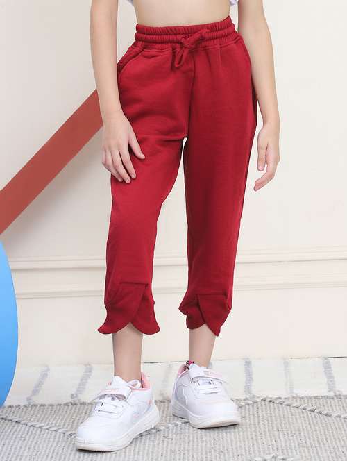 girls solid mid rise casual jogger - 21732096 - Very Small Image - 1