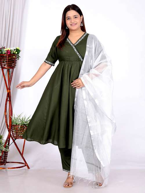 women embroidered short sleeve kurta pant with dupatta set - 21732812 - Very Small Image - 1