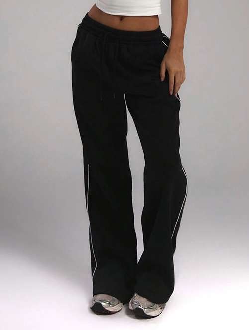 women solid high rise track pant - 21739094 - Very Small Image - 1