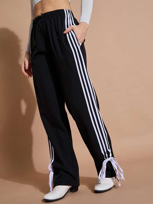 women solid mid rise track pant - 21739307 - Very Small Image - 1