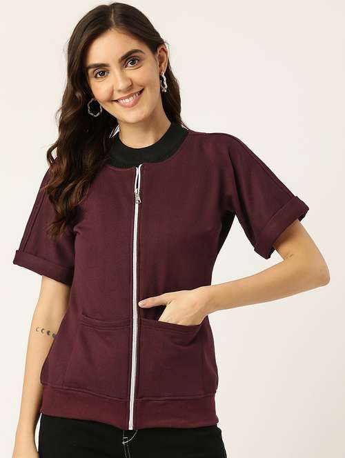 women solid short sleeves summer jacket - 21741643 - Very Small Image - 1
