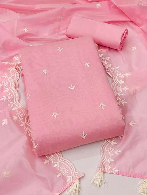 embroidered unstitched suit set with dupatta - 21744026 - Very Small Image - 1