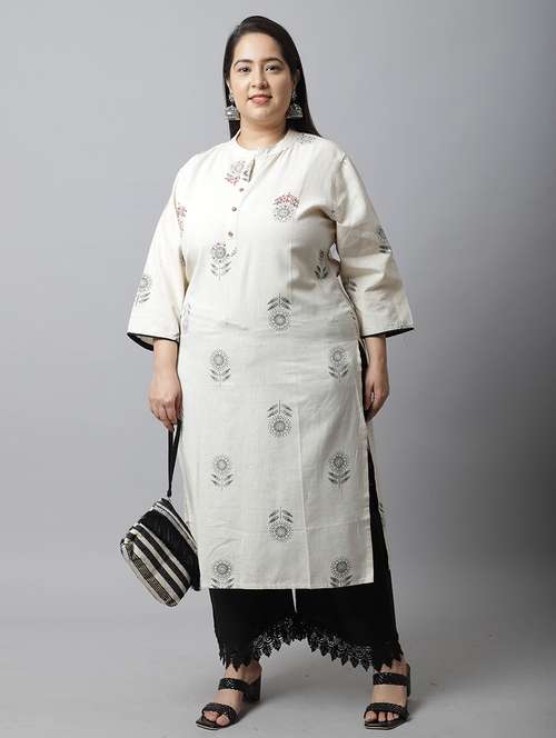 women plus size floral printed straight kurta - 21745892 - Very Small Image - 1