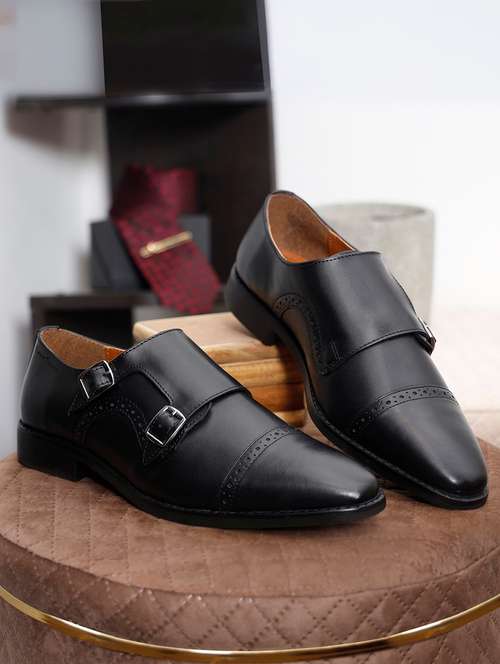 men solid slip on monk straps - 21747975 - Very Small Image - 1