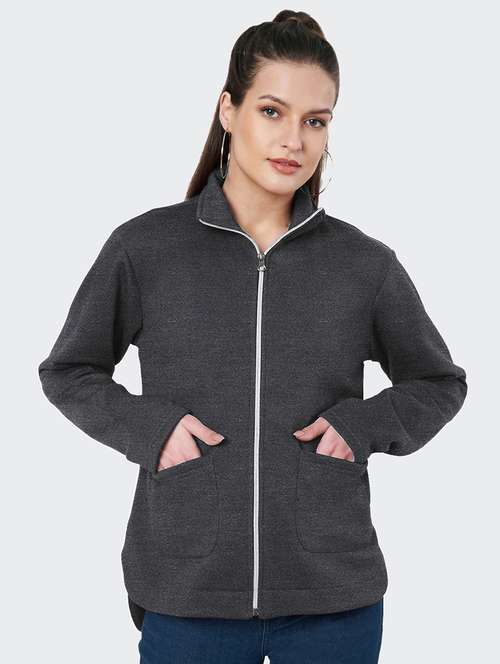 women solid long sleeves regular jacket - 21748714 - Very Small Image - 1