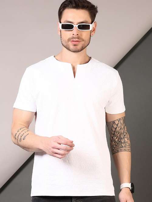 men textured round neck short sleeves t-shirt - 21749907 - Very Small Image - 1