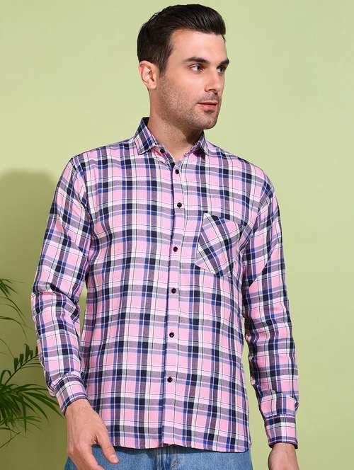 men checkered long sleeve regular fit casual shirt - 21750780 - Very Small Image - 1