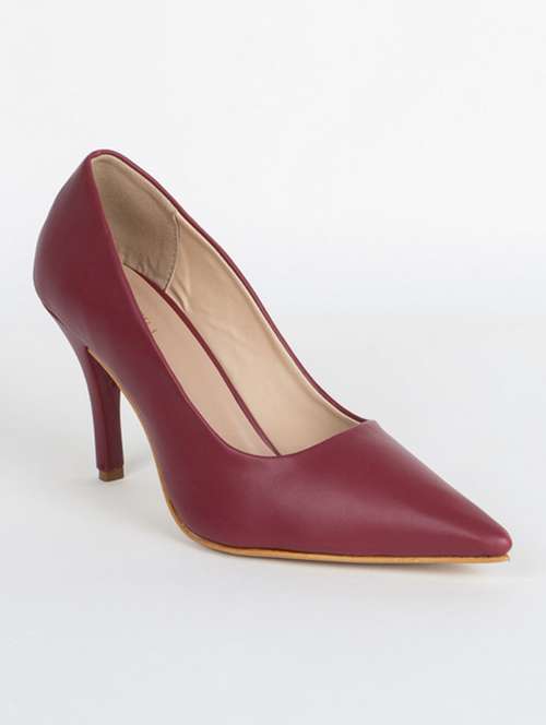 women maroon slip on pump - 21751156 - Very Small Image - 1