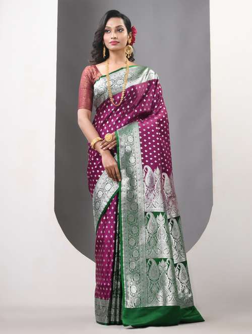 women self design banarasi saree with blouse - 21839656 - Very Small Image - 1