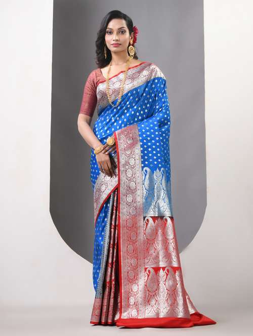 women self design banarasi saree with blouse - 21839659 - Very Small Image - 1