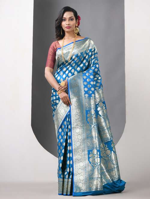 women self design banarasi saree with blouse - 21839701 - Very Small Image - 1