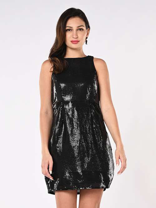 women sequined sleeveless a-line dress - 21840320 - Very Small Image - 1