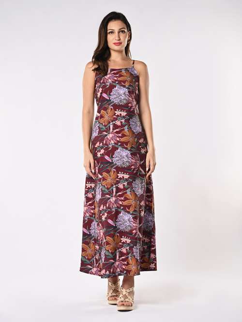 women printed sleeveless a-line dress - 21840361 - Very Small Image - 1