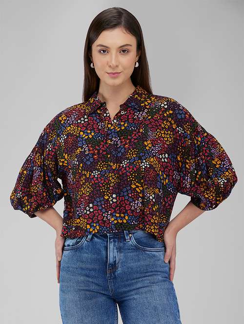 women printed collared regular shirt - 21840687 - Very Small Image - 1