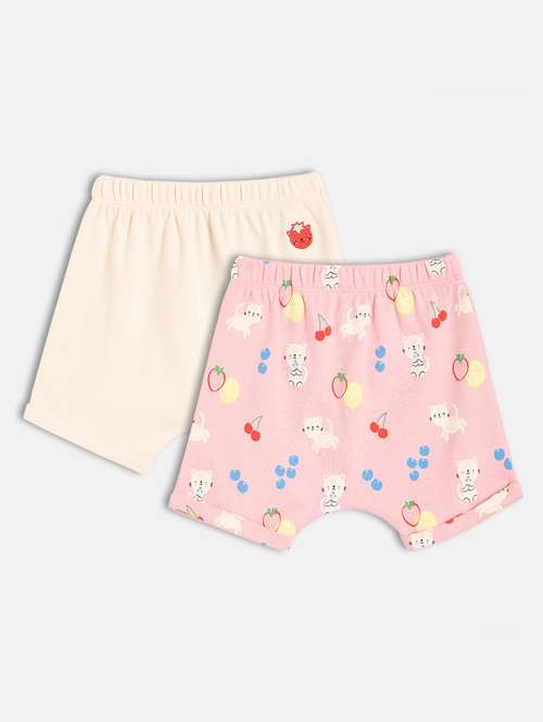 girls pack of 2 mid rise printed shorts - 21841149 - Very Small Image - 1
