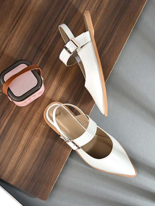 women white back strap flats - 21844114 - Very Small Image - 1