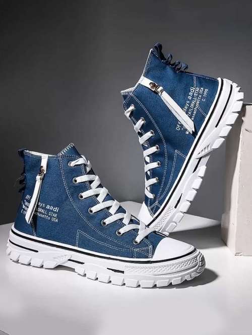 men blue lace up sneaker - 21853623 - Very Small Image - 1
