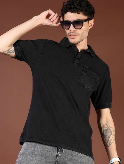 men solid short sleeve regular fit polo t-shirt - 21854020 - Very Small Image - 1
