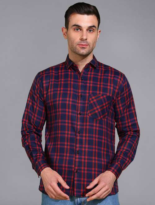 men checked long sleeve regular fit casual shirt  - 21866511 - Very Small Image - 1