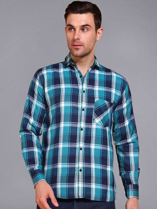 men checked long sleeve regular fit casual shirt  - 21866516 - Very Small Image - 1