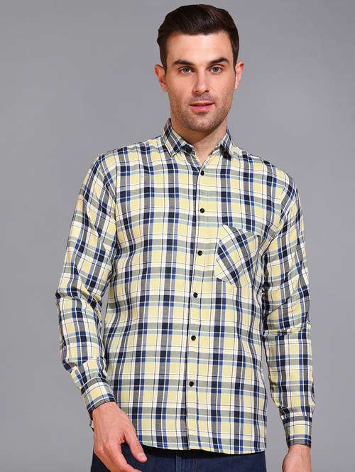 men checked long sleeve regular fit casual shirt  - 21866519 - Very Small Image - 1
