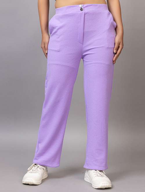 women solid mid rise straight trouser - 21869865 - Very Small Image - 1