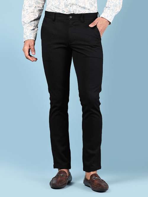 men solid md rise casual chinos  - 21873539 - Very Small Image - 1