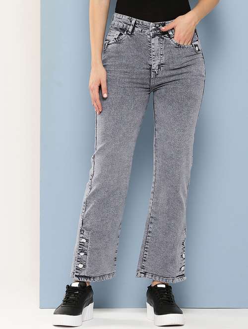women solid mid rise bootcut jean - 21880986 - Very Small Image - 1