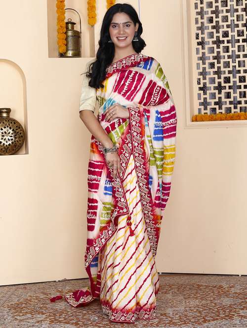 women printed festive wear saree with blouse - 21901172 - Very Small Image - 1
