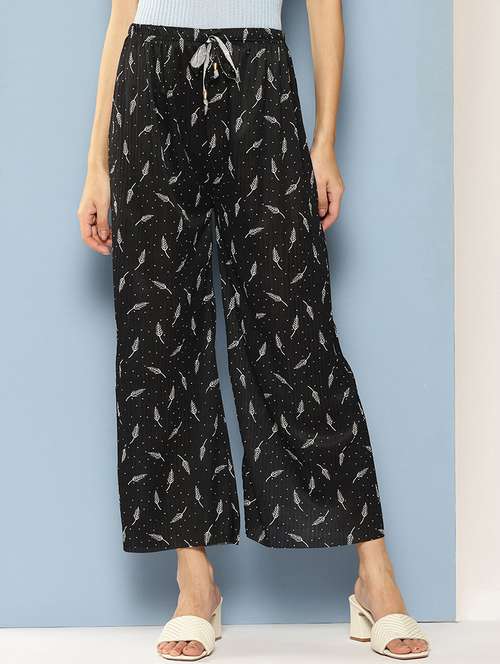 women printed mid rise ankle length straight palazzo - 21901191 - Very Small Image - 1