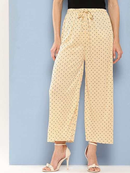 women printed mid rise ankle length straight palazzo - 21901220 - Very Small Image - 1