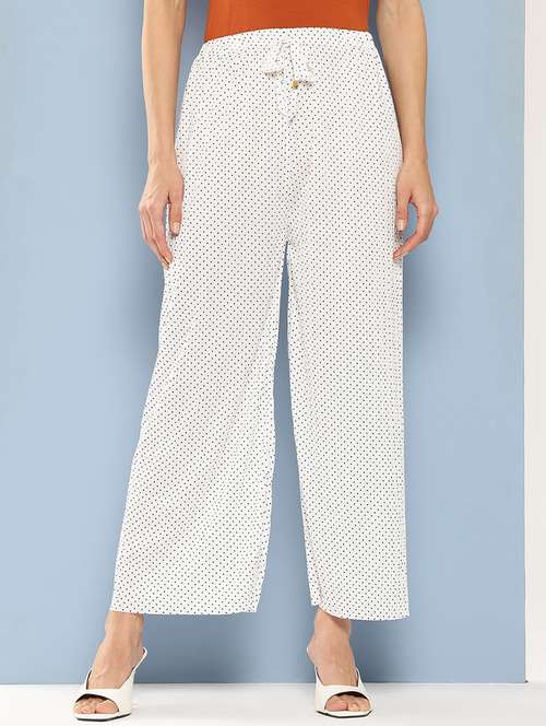 women printed mid rise ankle length straight palazzo - 21901226 - Very Small Image - 1