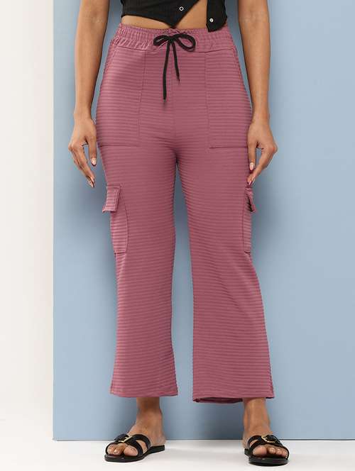 women solid mid rise cargo - 21901237 - Very Small Image - 1