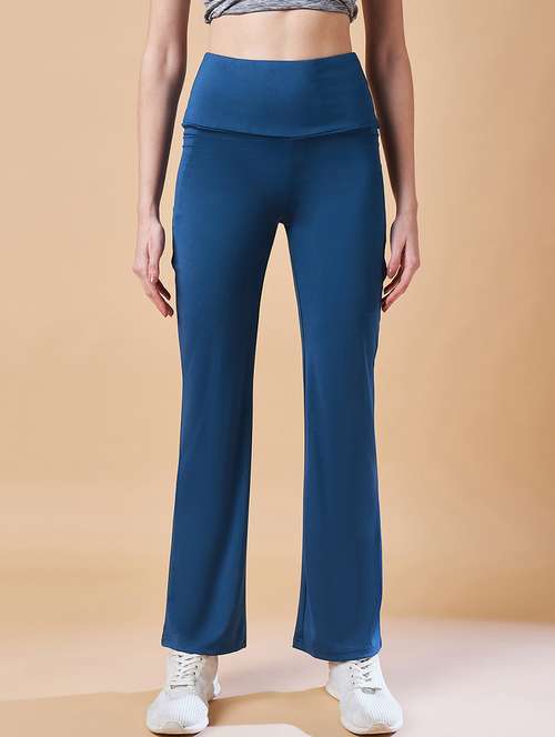 women solid high rise yoga pant - 21909123 - Very Small Image - 1