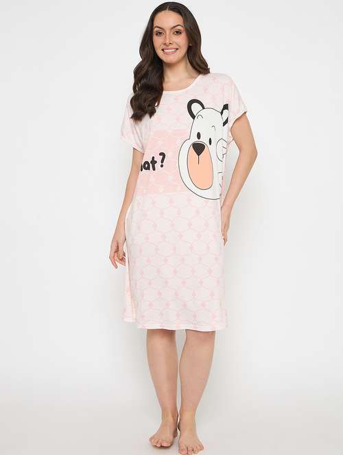 women printed short sleeves sleepshirt - 21911562 - Very Small Image - 1