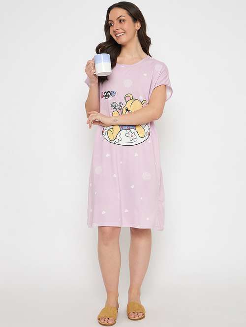 women printed short sleeves sleepshirt - 21911593 - Very Small Image - 1