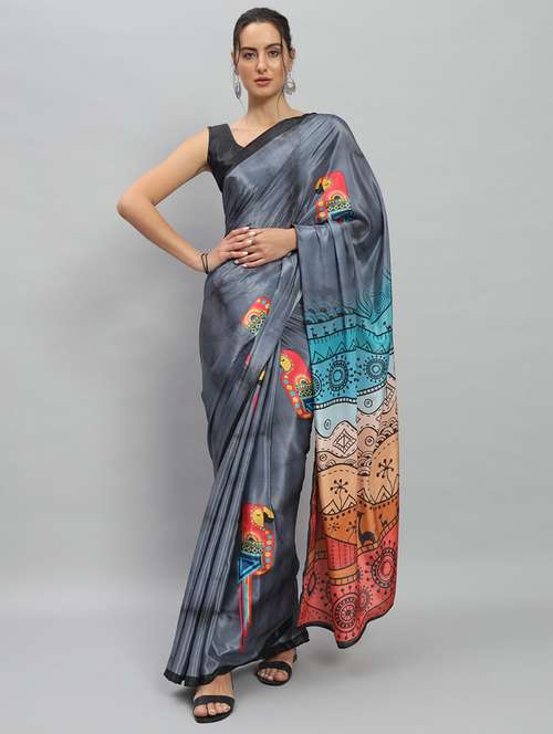 women printed casual wear saree with blouse - 21911861 - Very Small Image - 1