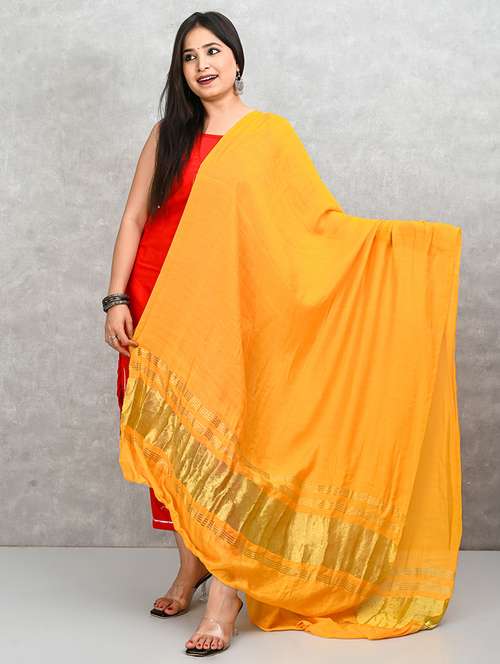 women yellow solid dupatta - 21917841 - Very Small Image - 1