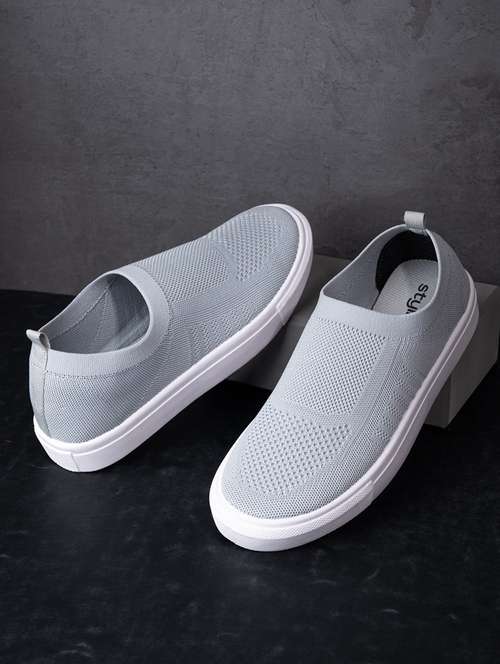 men grey solid slip on shoe - 21919916 - Very Small Image - 1